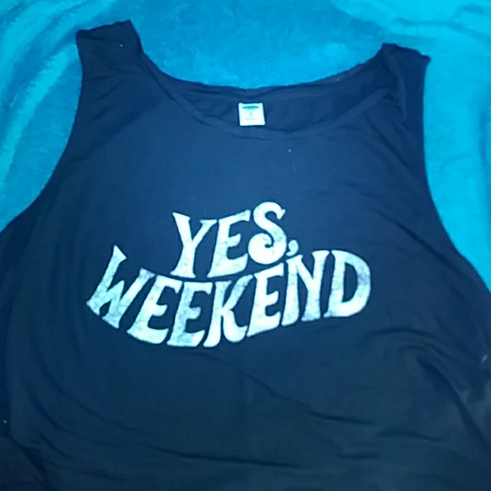 Black "Yes, weekend" shirt